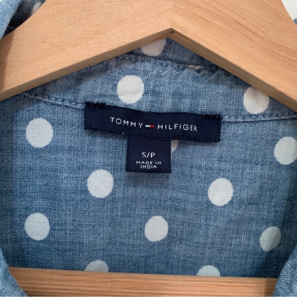 Tommy Hilfiger polka dot chambray button down - Picture 5 of 10